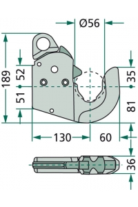 Obrázok pre Upínací hák pro spodní závěs třetích bodů traktorů kat. 2 original CBM těžké provedení